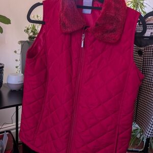 Women's Red Quilted Vest
